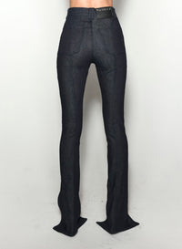 PIERCED RAW DENIM SKINNY JEANS