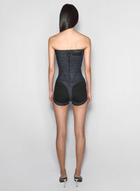 RAW BLUE SPIRALDENIM BUSTIER