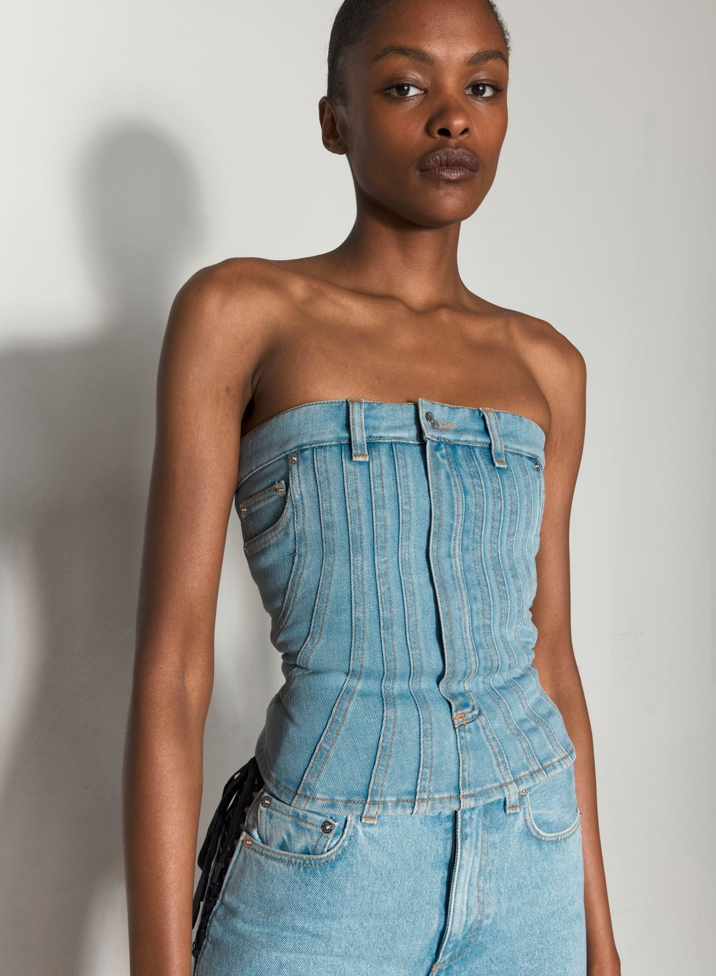 BLUE DENIM BUSTIER