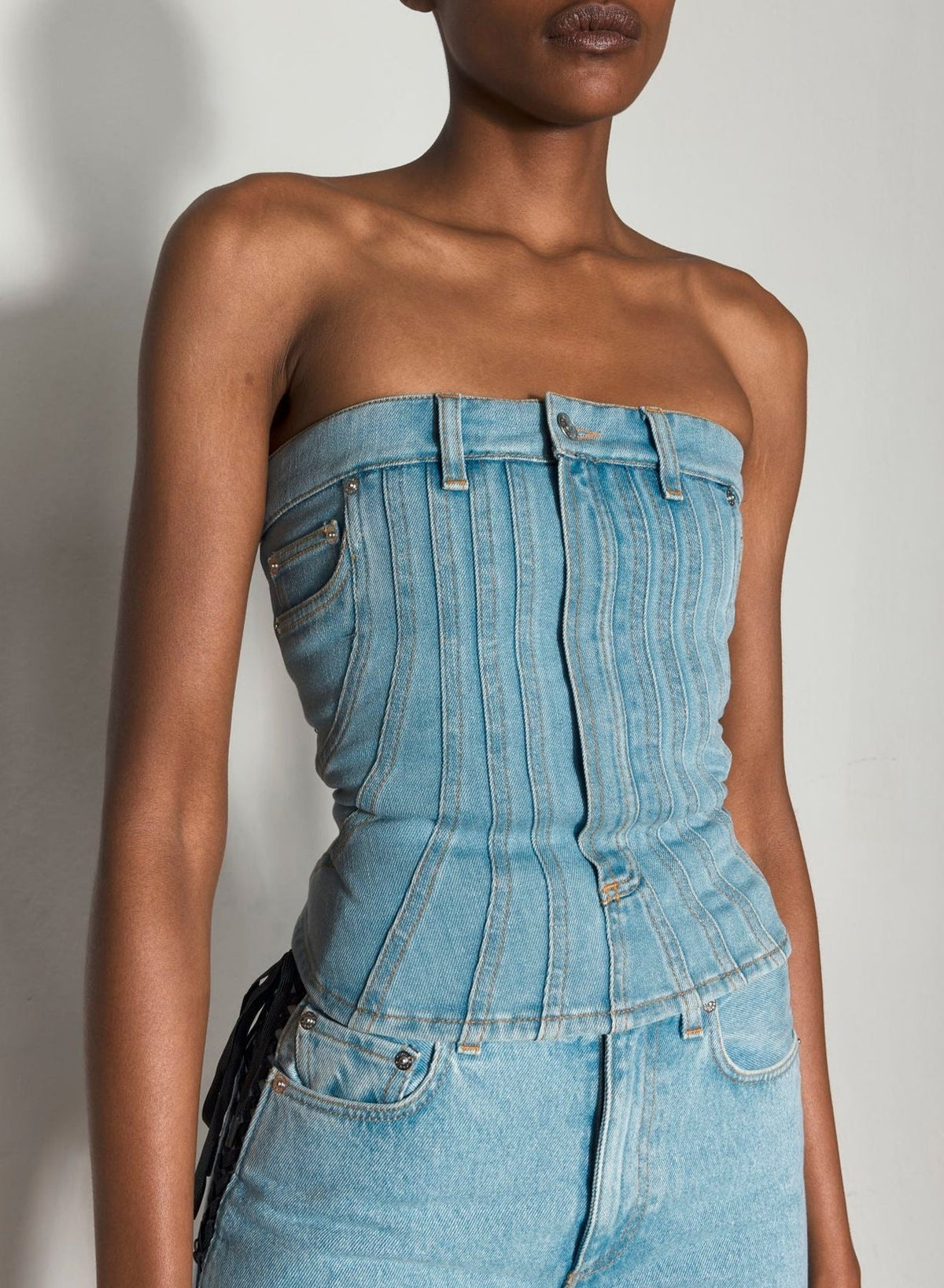 MEDIUM BLUE // blue denim bustier