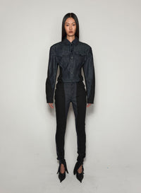 RAW BLUE BI-COLOR DENIM JACKET