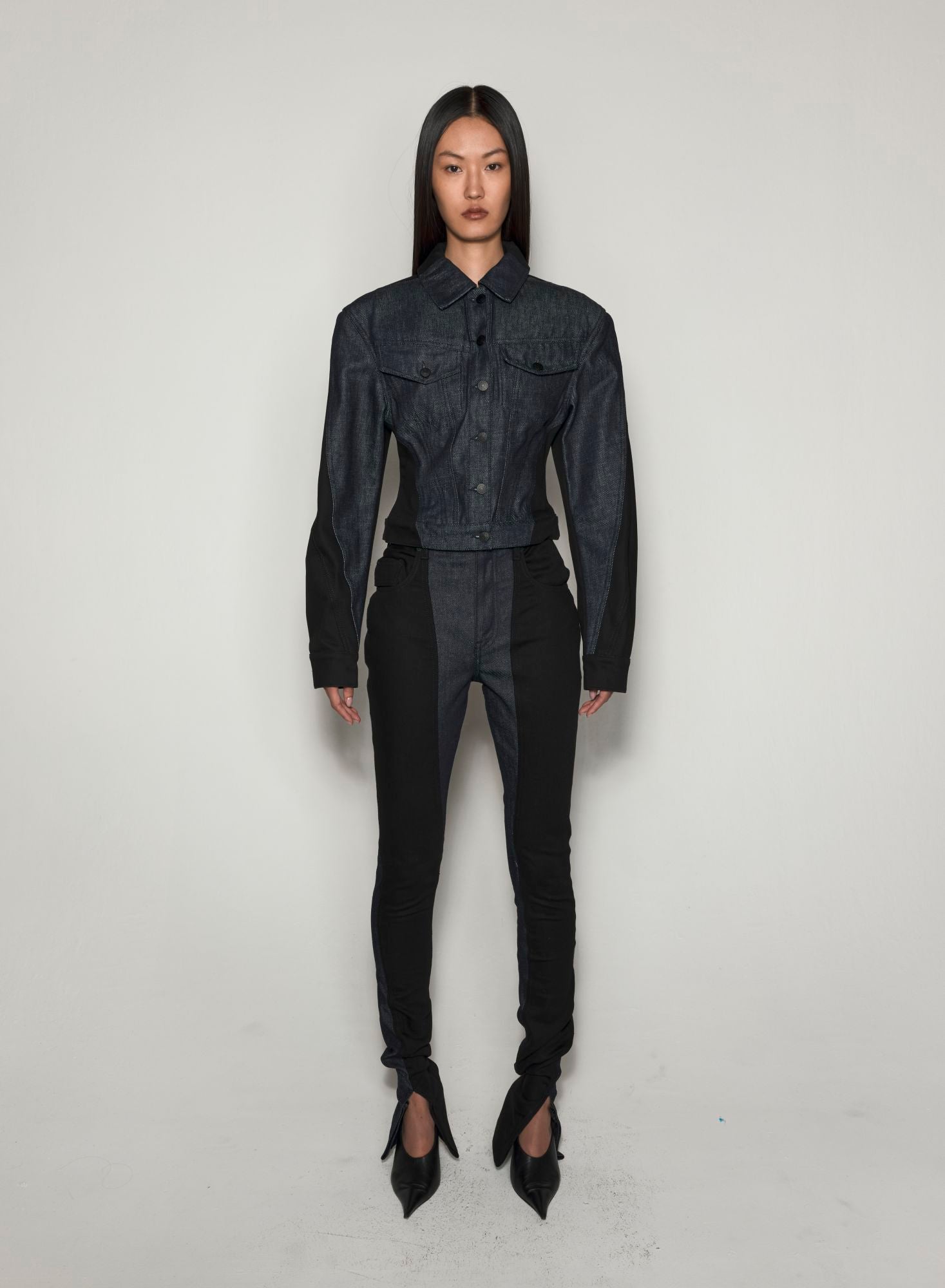RAW BLUE BI-COLOR DENIM JACKET