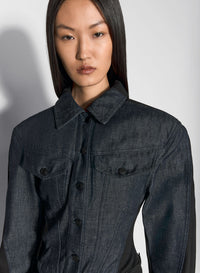 RAW BLUE BI-COLOR DENIM JACKET