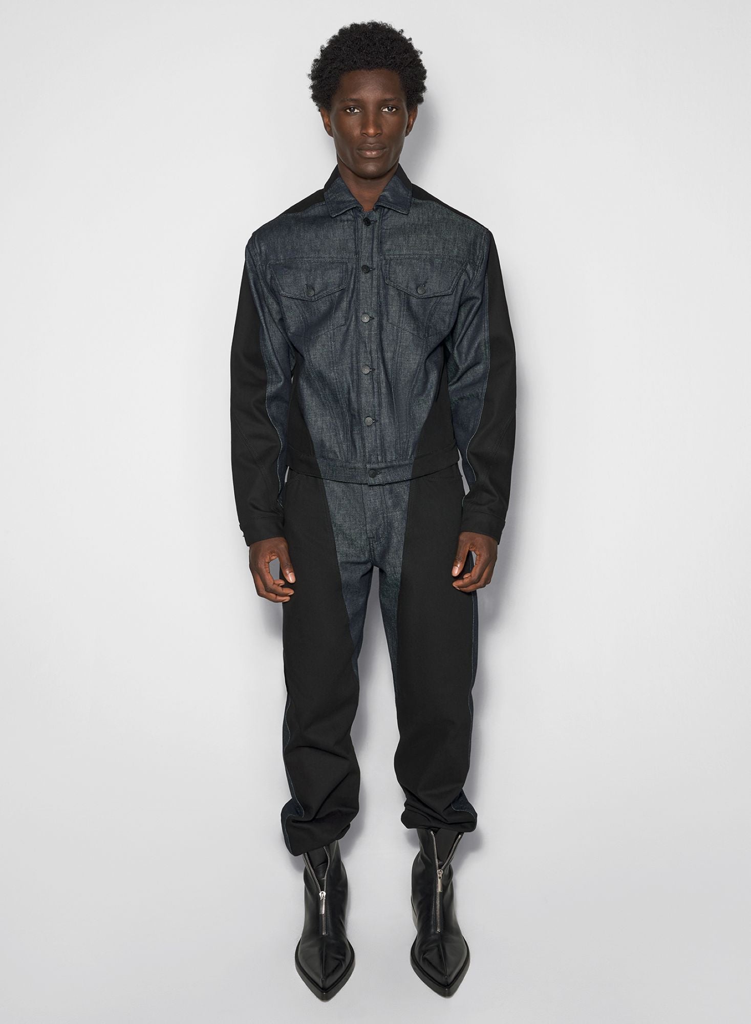 RAW BLUE BI-COLOR DENIM JACKET