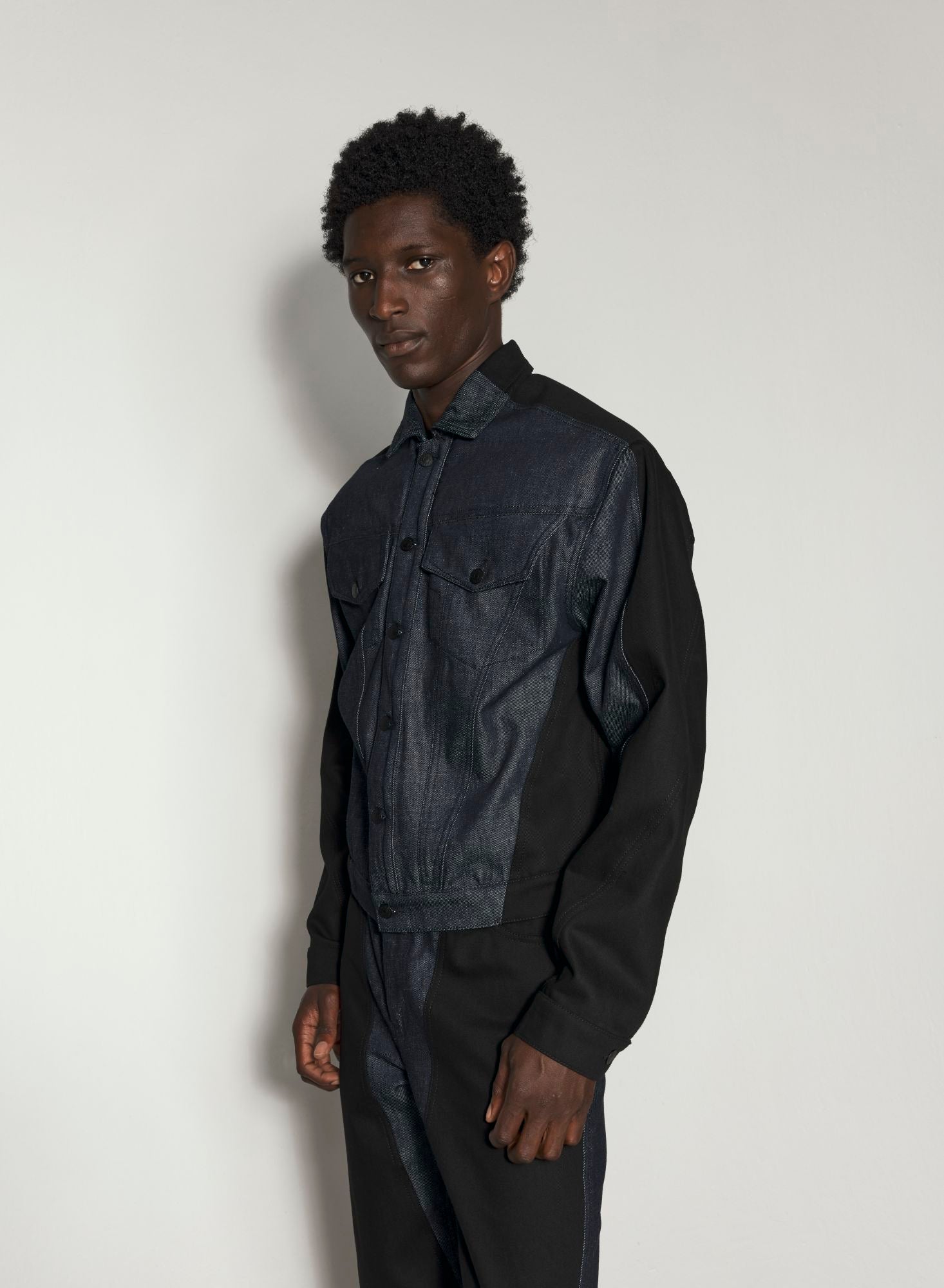 RAW BLUE BI-COLOR DENIM JACKET