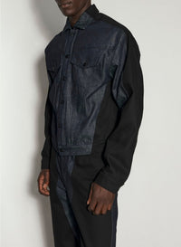 RAW BLUE / BLACK // raw blue bi-color denim jacket