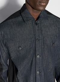 RAW BLUE / BLACK // raw blue bi-color denim jacket