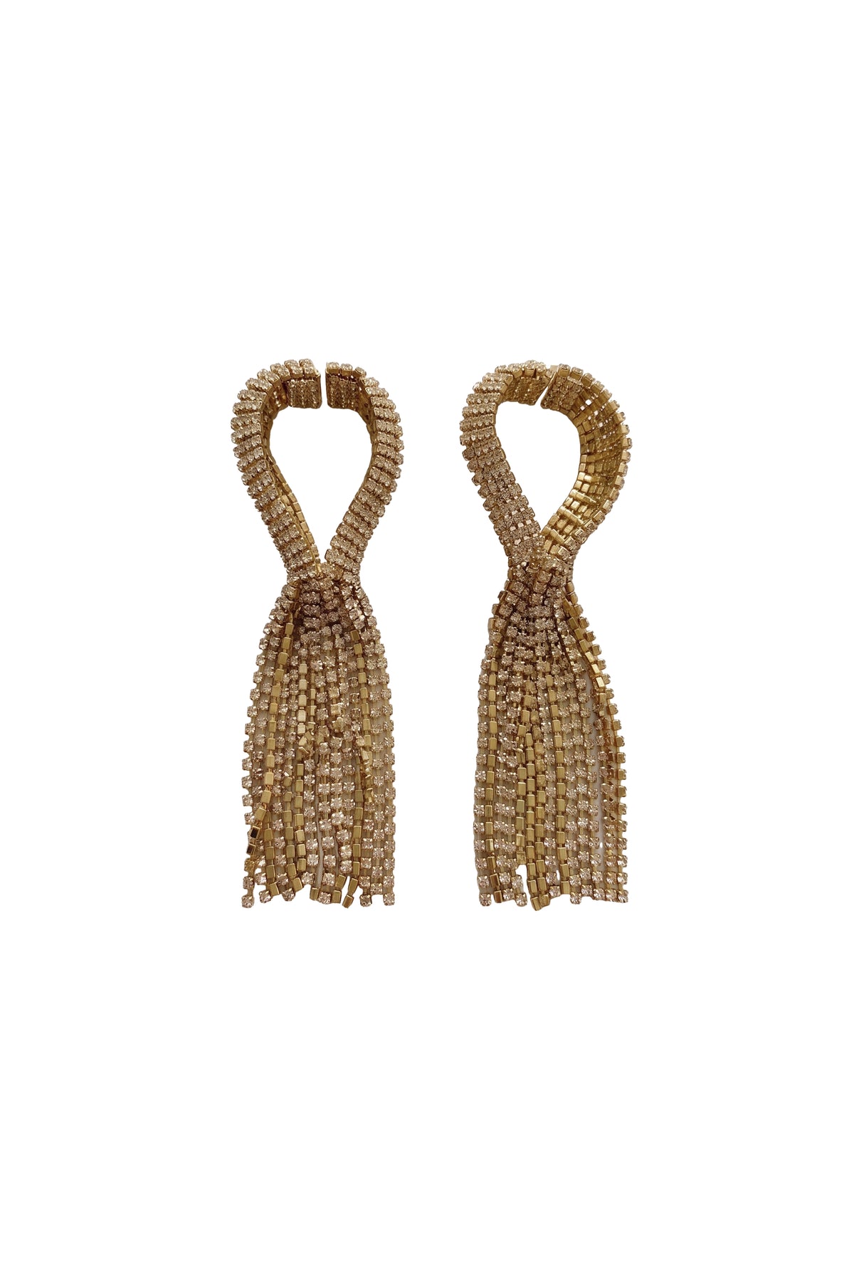 Crystal rhinestone hoop earrings - Gold & Crystal