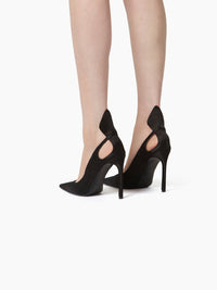 ESCARPINS EN SATIN AVEC UN DÉTAIL D’ARC - Noir