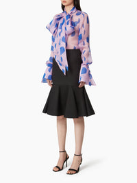 JUPE MIDI PEPLUM - Noir