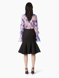 JUPE MIDI PEPLUM - Noir