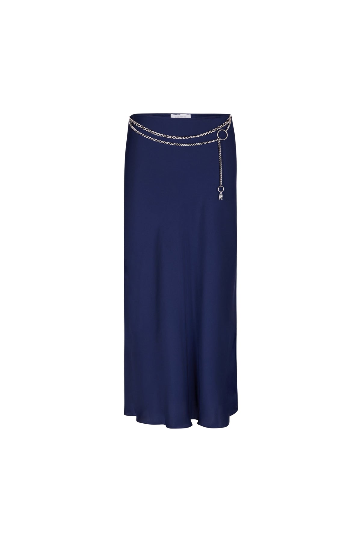 BLUE NAVY LONG SKIRT IN SATIN