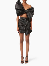 JUPE AVEC DÉTAIL D’ARC ASYMÉTRIQUE - Noir