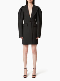 MANTEAU HALTER AVEC MANCHES EN COCON - Noir