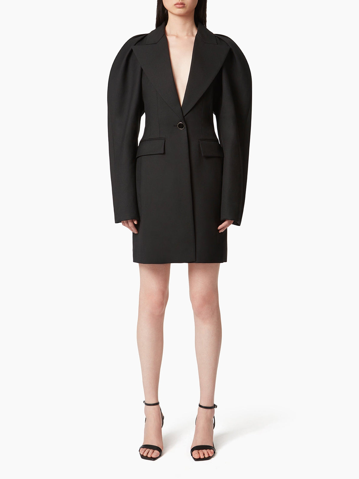 MANTEAU HALTER AVEC MANCHES EN COCON - Noir