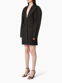 MANTEAU HALTER AVEC MANCHES EN COCON - Noir