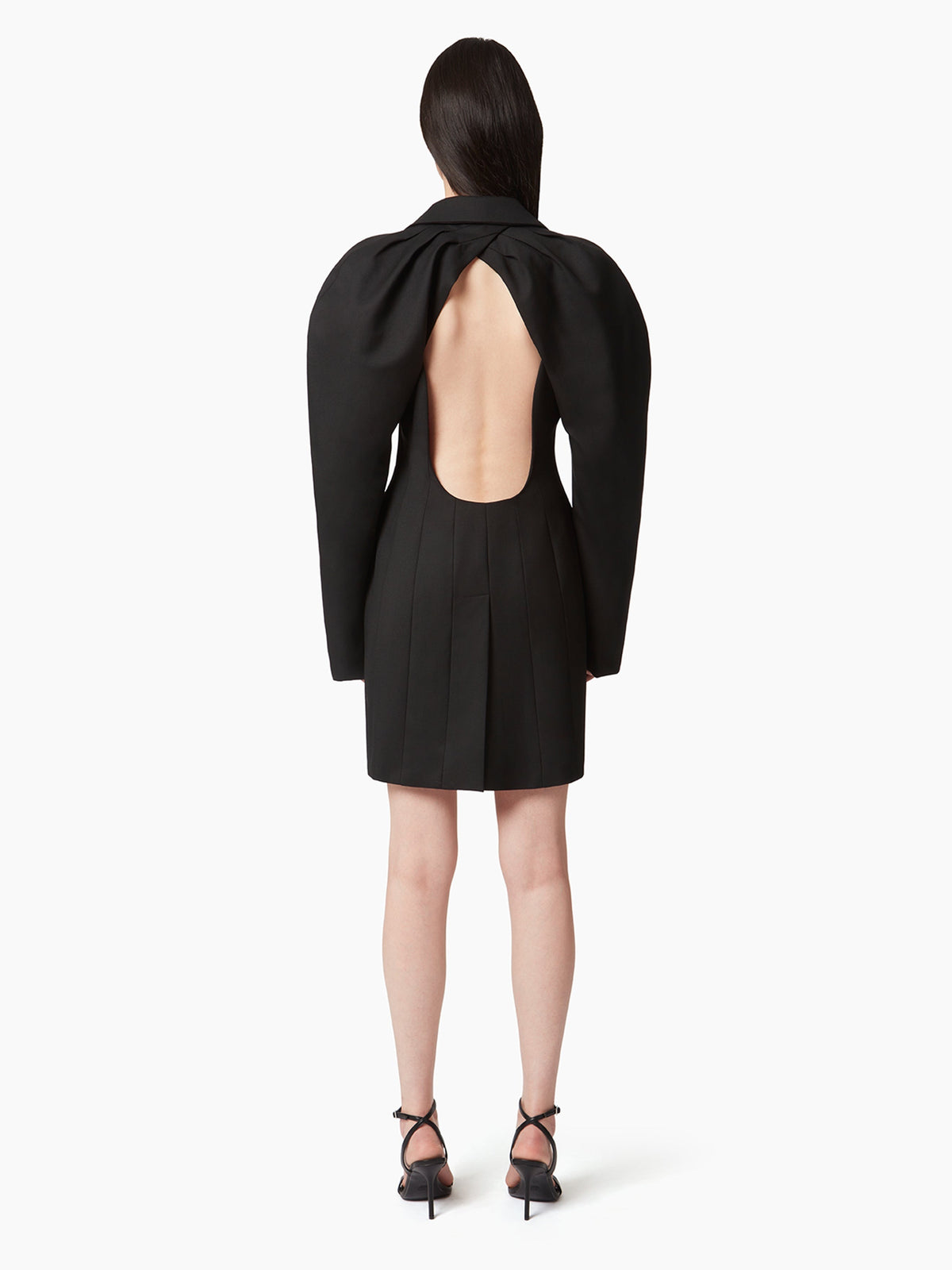 MANTEAU HALTER AVEC MANCHES EN COCON - Noir