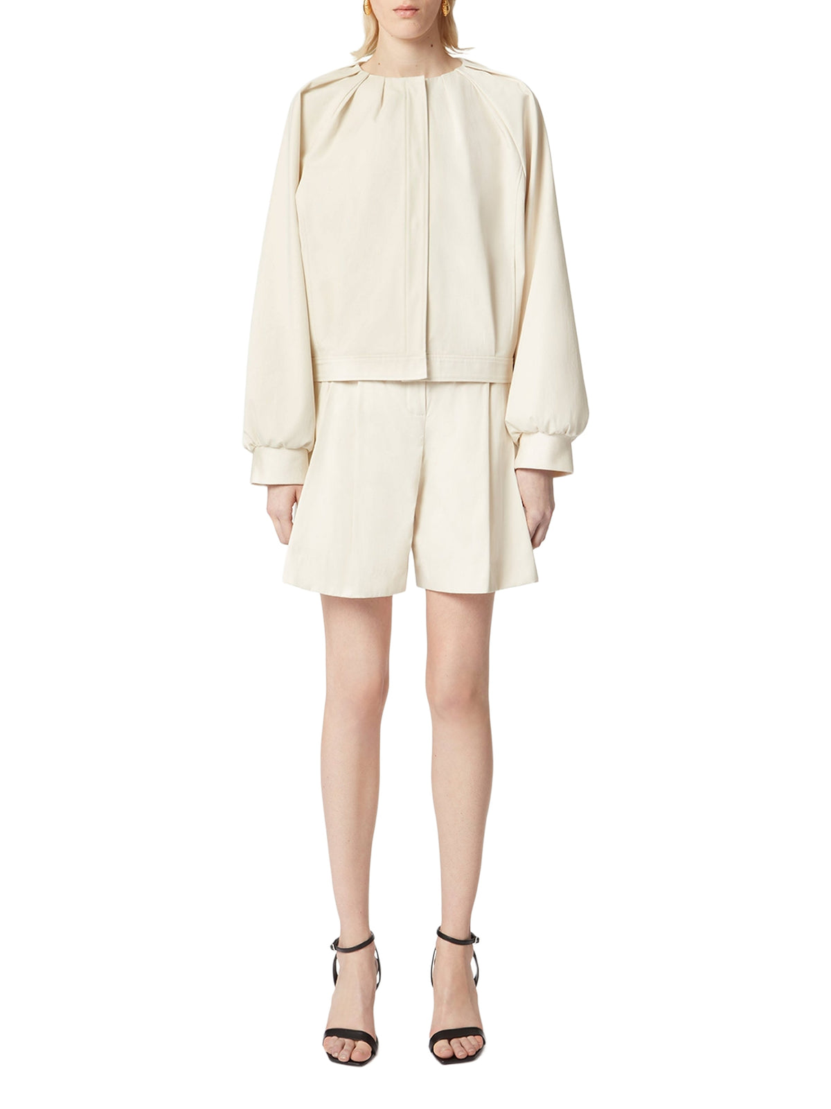 Raglan-sleeve bomber jacket - Beige