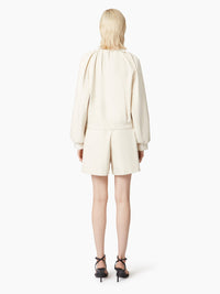 BLOUSON AVIATEUR COURT EN COTON - Beige