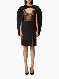 CAPE DE GABARDINE EN LAINE - Noir
