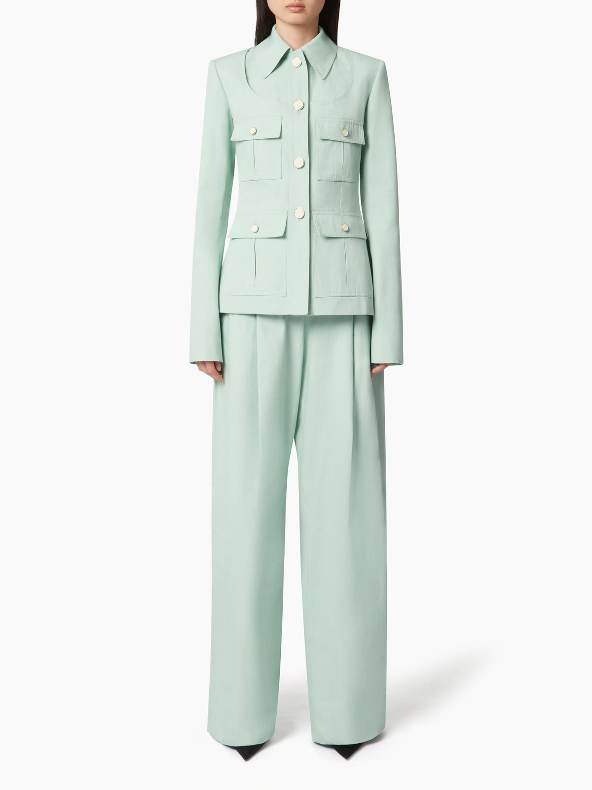 PANTALON À JAMBES LARGES PLISSÉES