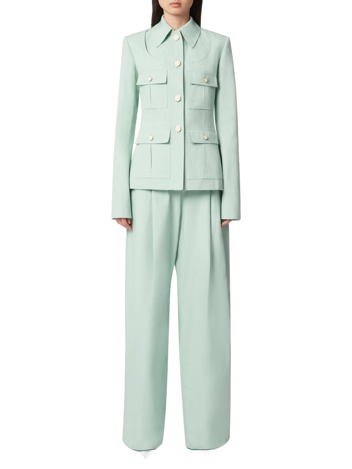 Pantalon large plissé - Vert