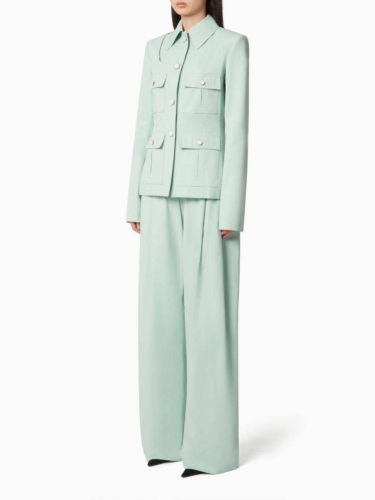 PANTALON À JAMBES LARGES PLISSÉES