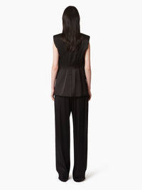 PANTALON À JAMBES LARGES PLISSÉES