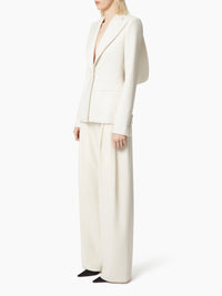 PANTALON LARGE PLISSÉ EN LAINE - Beige