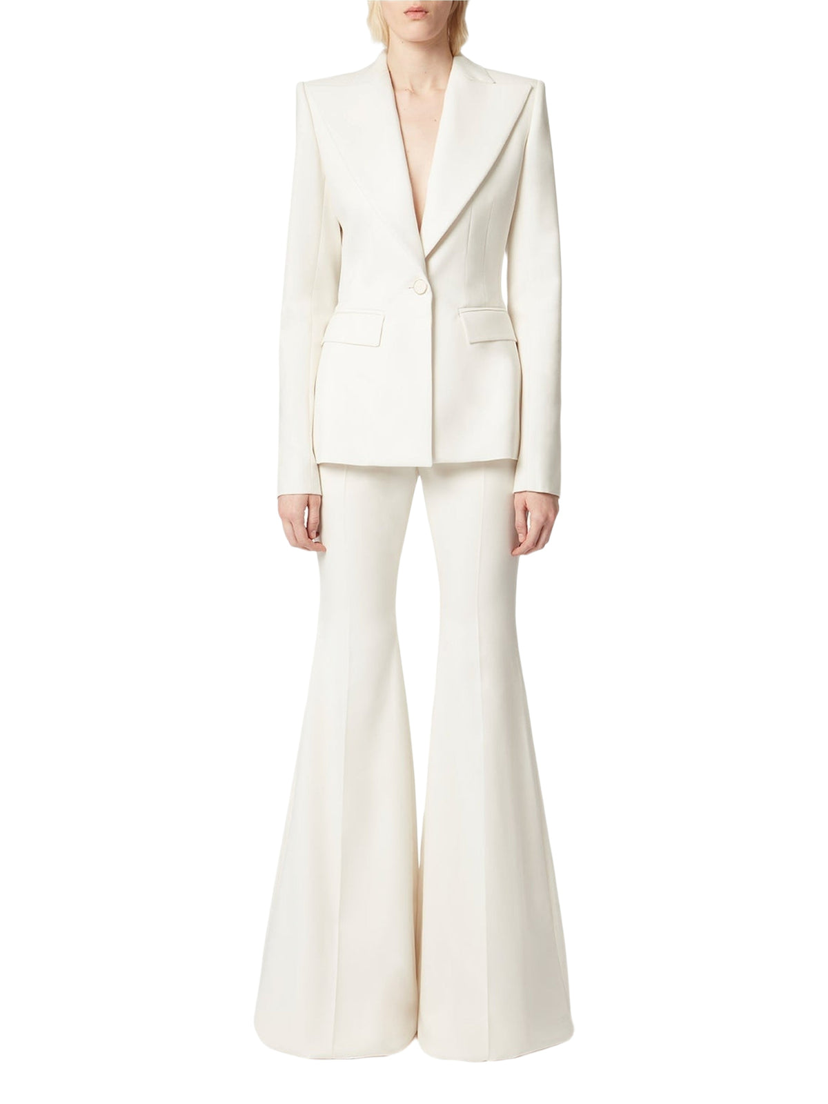 Wool flared trousers - Beige