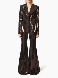 PANTALON ÉVASÉ À PAILLETTES - Noir
