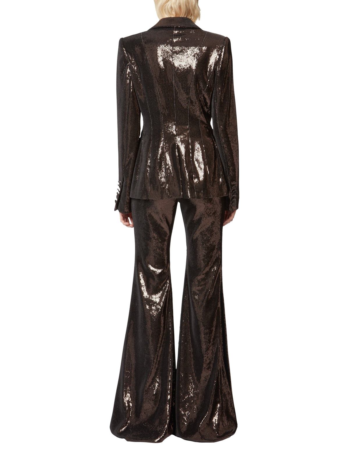 Pantalon évasé à paillettes - Noir