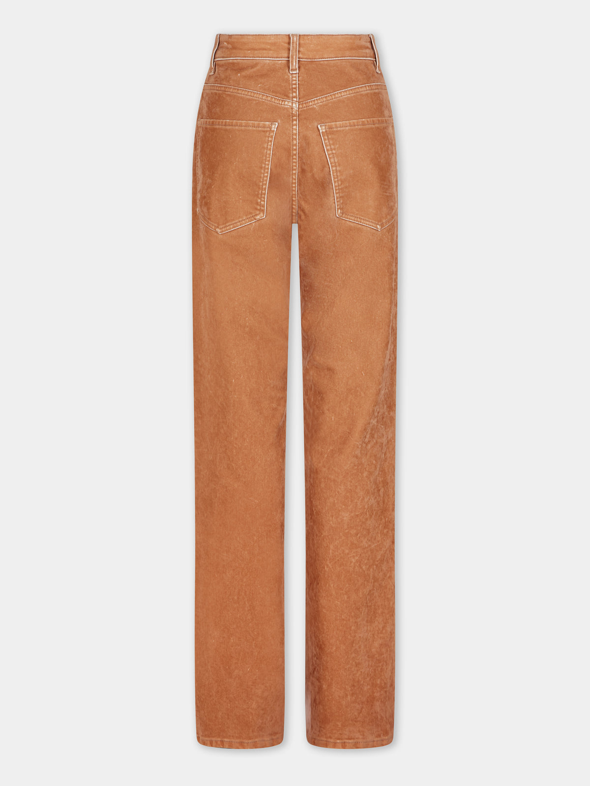 CAMEL FLARED DENIM TROUSERS