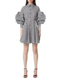 Robe midi à manches cocon - Bleu