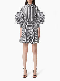 ROBE MIDI AVEC MANCHES COCON - Bleu