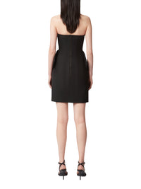 Robe courte bustier en laine - Noir