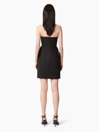MINI-ROBE BUSTIER AVEC PEPLUM - Noir