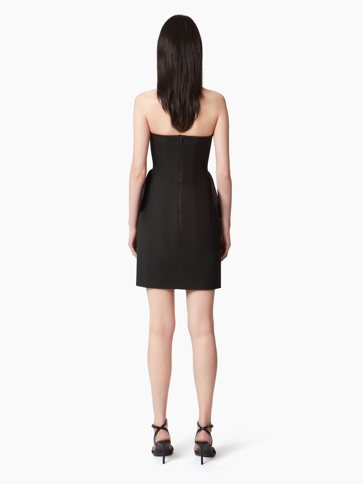 MINI-ROBE BUSTIER AVEC PEPLUM - Noir