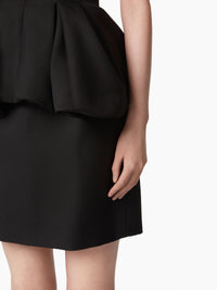 MINI-ROBE BUSTIER AVEC PEPLUM - Noir