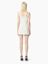 MINI-ROBE BUSTIER AVEC PEPLUM - Beige