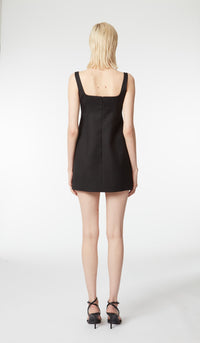 MINI-ROBE BUSTIER AVEC PEPLUM - Noir