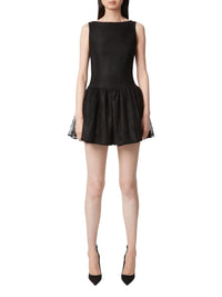 Short dress with peplum hem - Black