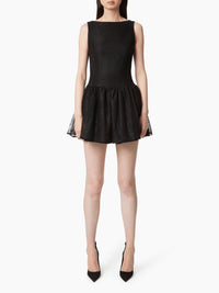 MINI-ROBE À DÉCOLLETÉ CARRÉ - Noir