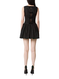 Short dress with peplum hem - Black