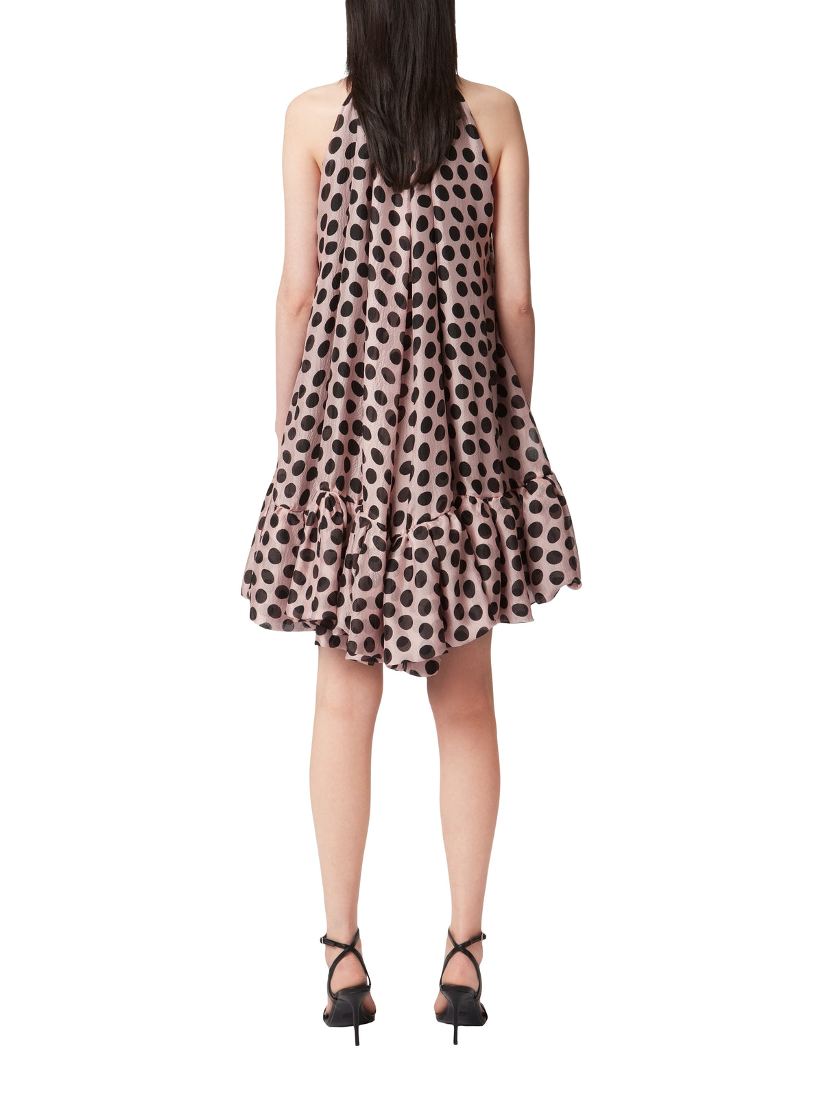 Short silk halter-neck dress - Pink