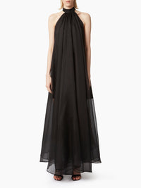 ROBE TRANSPARENTE FLUIDE À COL HALTER
