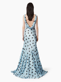ROBE DE SIRÈNE DOS OUVERT - Bleu