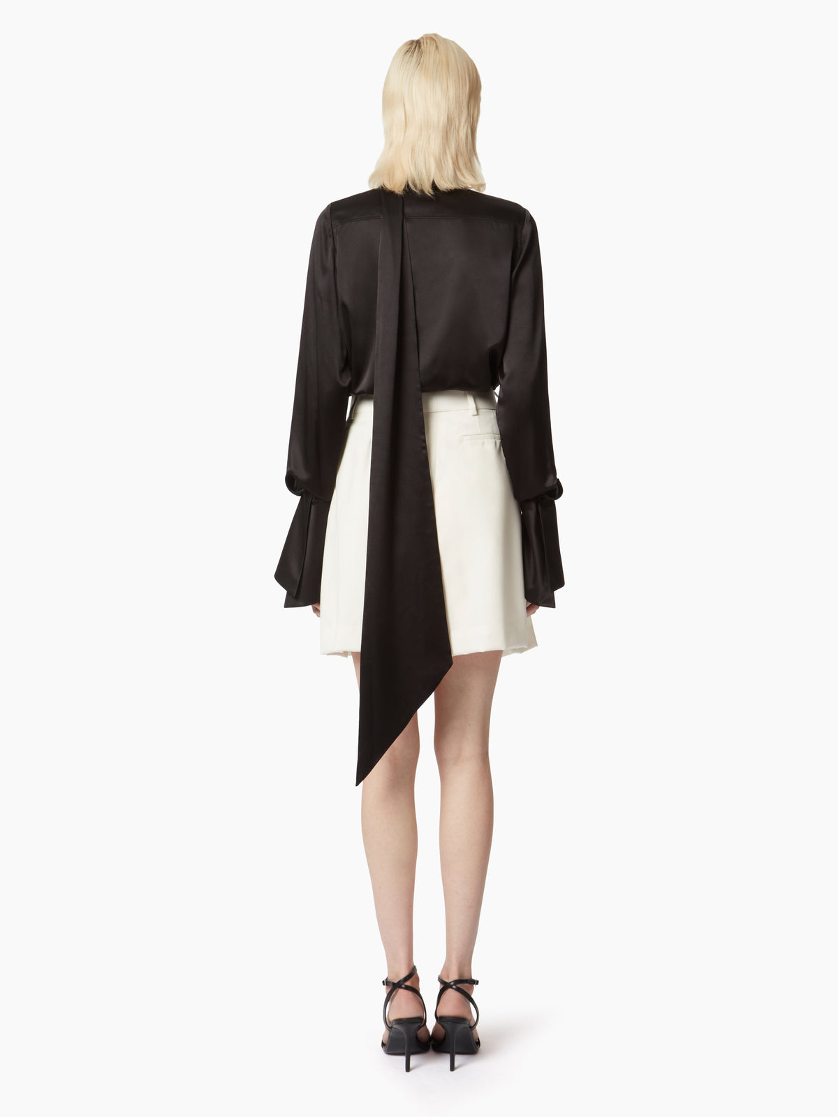 CHEMISE LAVALIERE EN SATIN