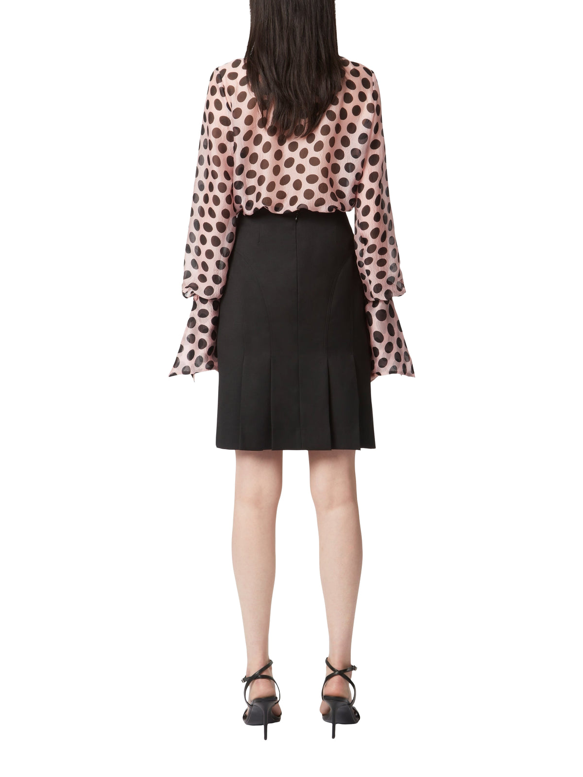 Chemise à poignets évasés en soie - Rose