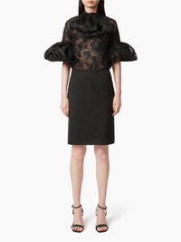 CHEMISE LAVALIERE AVEC MANCHES COCON - Noir